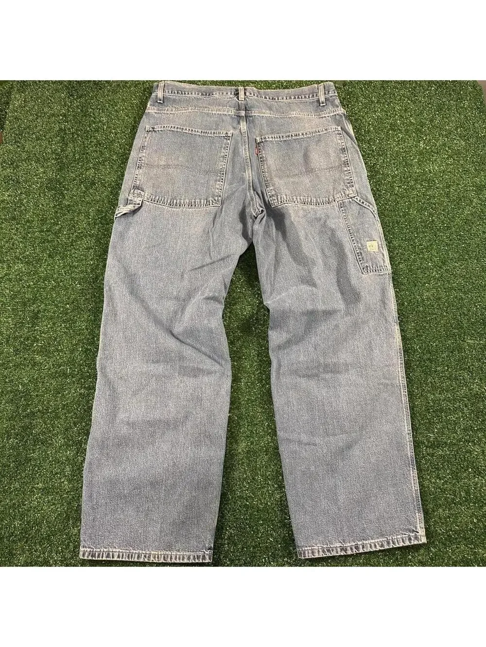 Vintage retro y2k  Levi's blue denim carpenter jeans baggy oversized  38x32